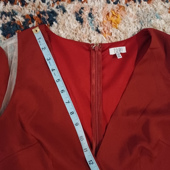 NWT Tobi Romper • Burgundy With Mesh Cut Outs •Size L - Picture 9 of 11